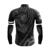 Cool Cycling Jersey With Arm Sleeves Ride Or Die V4 Black White Grey Skull Mens Bike Jersey