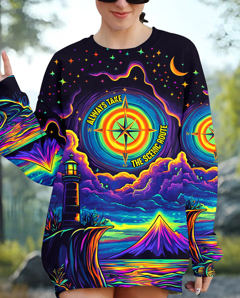 Always Take The Scenic Route All Over Print Shirt
