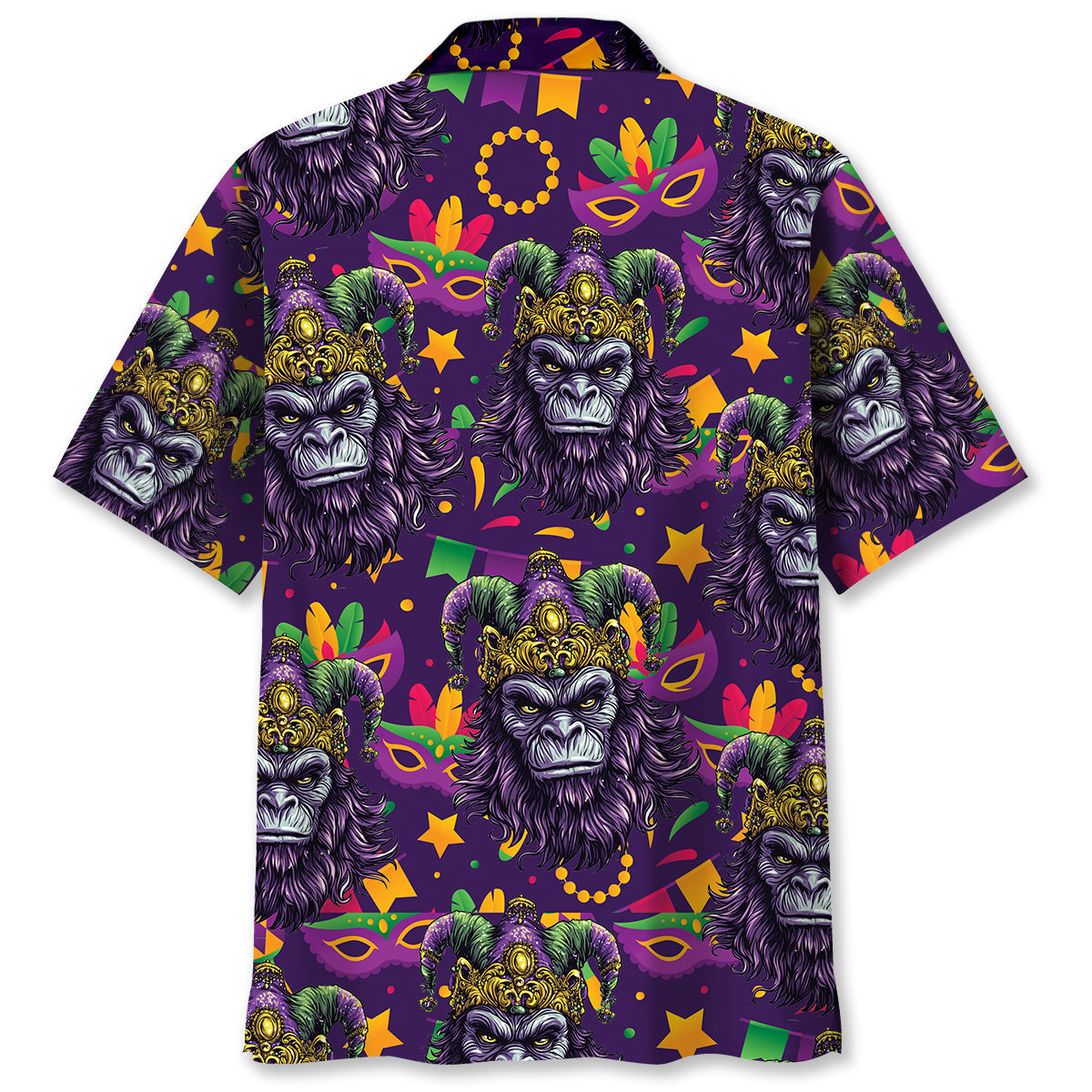 Mardi Gras Bigfoot Hawaiian Shirt