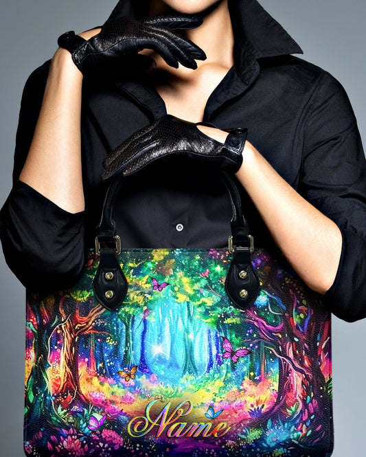 Fantasy Forest Magical Forest Leather Handbag