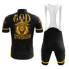 God Is My Strength Men's Cycling Jersey Set, Road Bike Cycling Kit for Men, Biking Outfit, Bicycle Suit, Team Racing Uniform