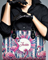 Flamingo Tropical Leather Handbag