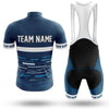 BigCrowns | White Navy Line Cycling Short Sleeve Custom Name Cycling Kit