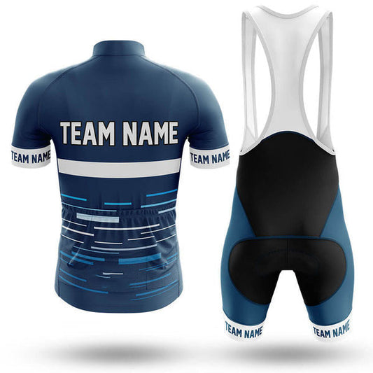 BigCrowns | White Navy Line Cycling Short Sleeve Custom Name Cycling Kit
