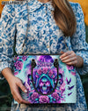 THREE SKULL REAPER ROSES LEATHER HANDBAG - TLPQ2503242