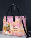 Happiness Is Walking On The Beach Leather Handbag