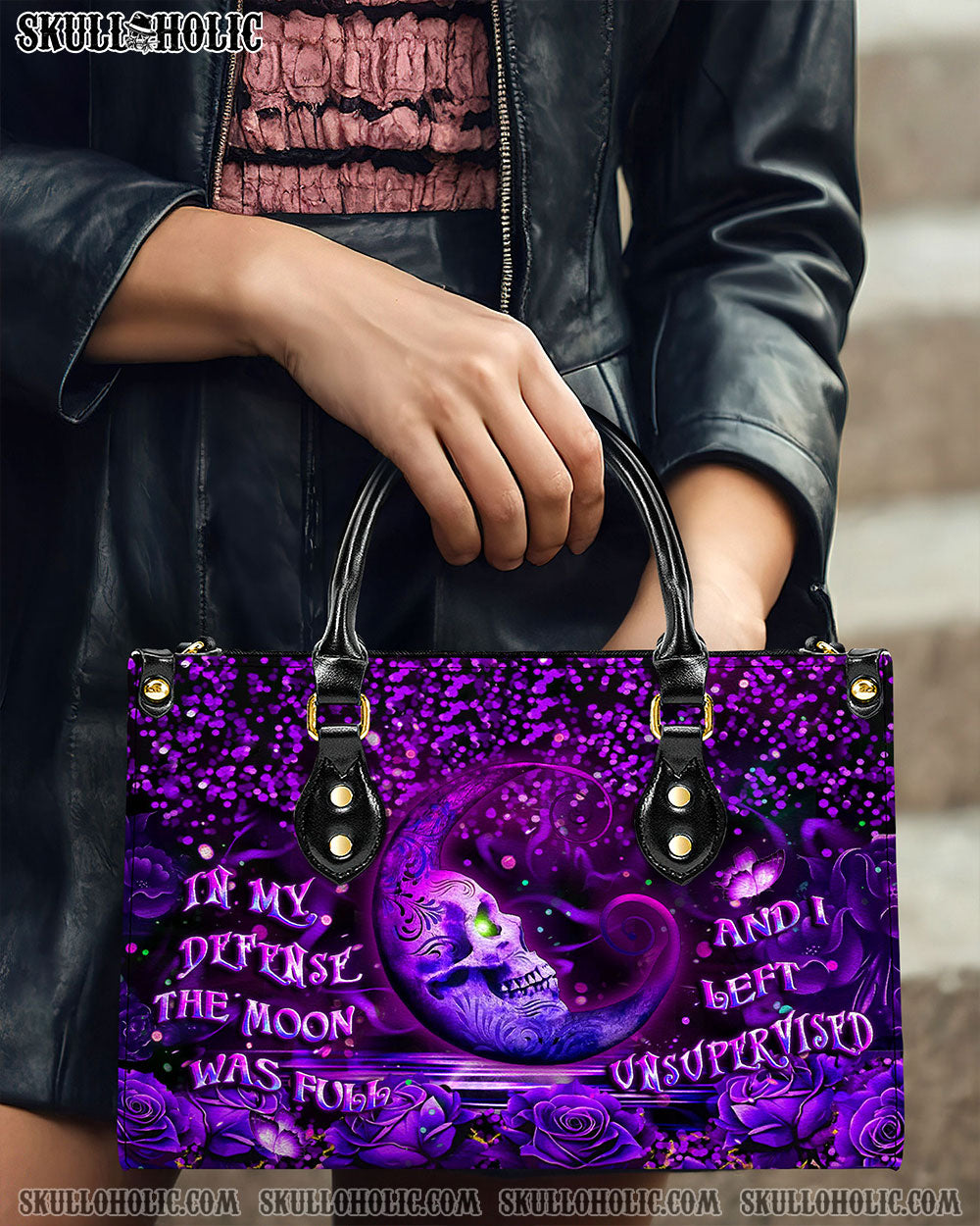 IN MY DEFENSE I WAS LEFT UNSUPERVISED LEATHER HANDBAG - YHLT0606244