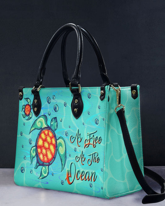 As Free As The Ocean Leather Handbag