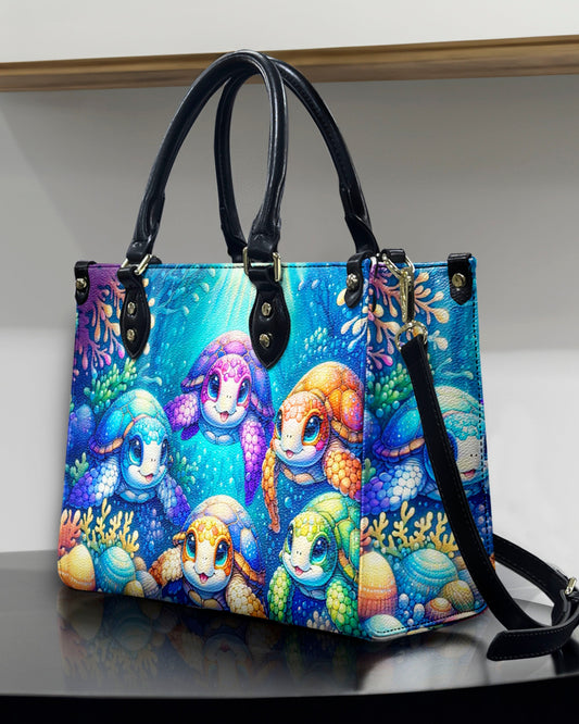 Ocean Turtles Leather Handbag