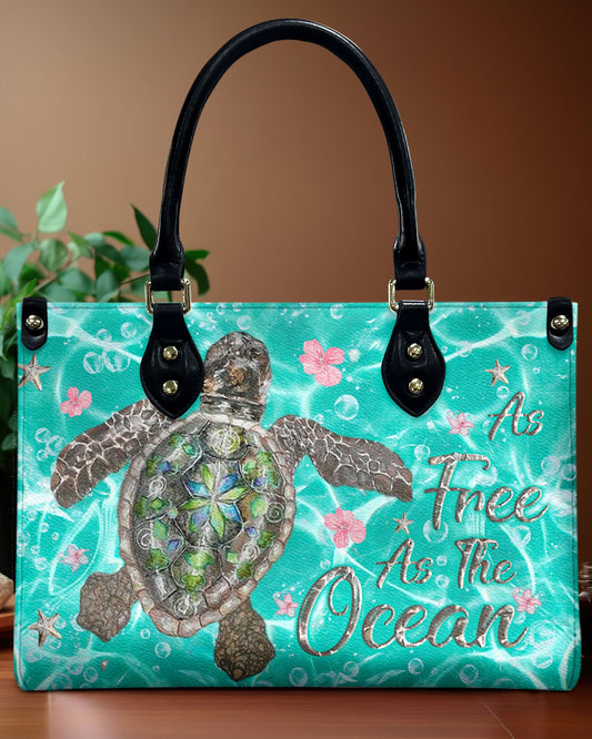 As Free As The Ocean Leather Handbag