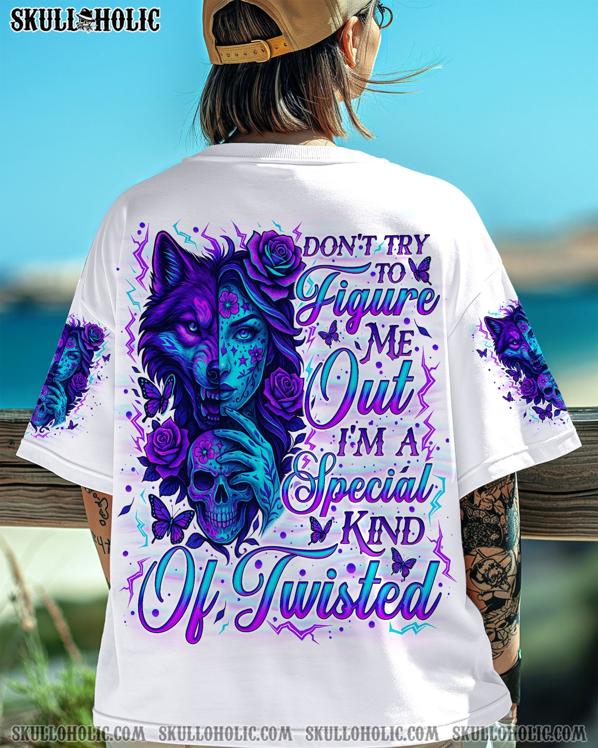 DON'T TRY TO FIGURE ME OUT SKULL WOLF ALL OVER PRINT - TLNO2104251
