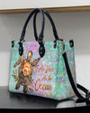 As Free As The Ocean Leather Handbag