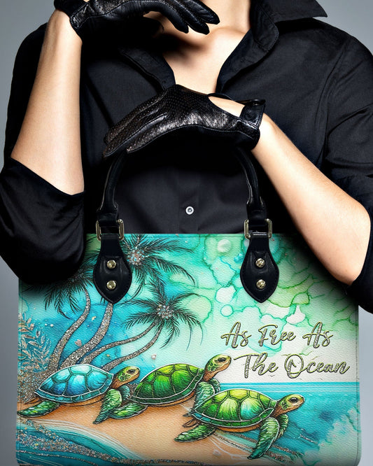 As Free As The Ocean Turtle Leather Handbag