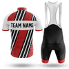 BigCrowns | Red White Black Cycling Short Sleeve Custom Name Cycling Kit