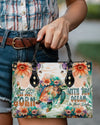 Some Girls Are Just Born Turlte Watercolor Leather Handbag