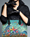 Starfish Floral Waves Leather Handbag