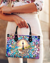 Lighthouse Stained Glass Leather Handbag