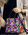 SEAMLESS RAINBOW SUGAR SKULL LEATHER HANDBAG - YHHG1106241