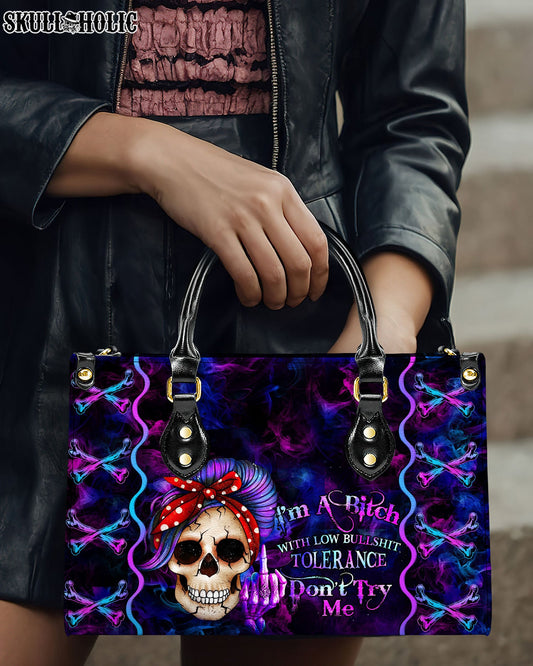 I'M A B DON'T TRY ME LEATHER HANDBAG - YHHN2703242