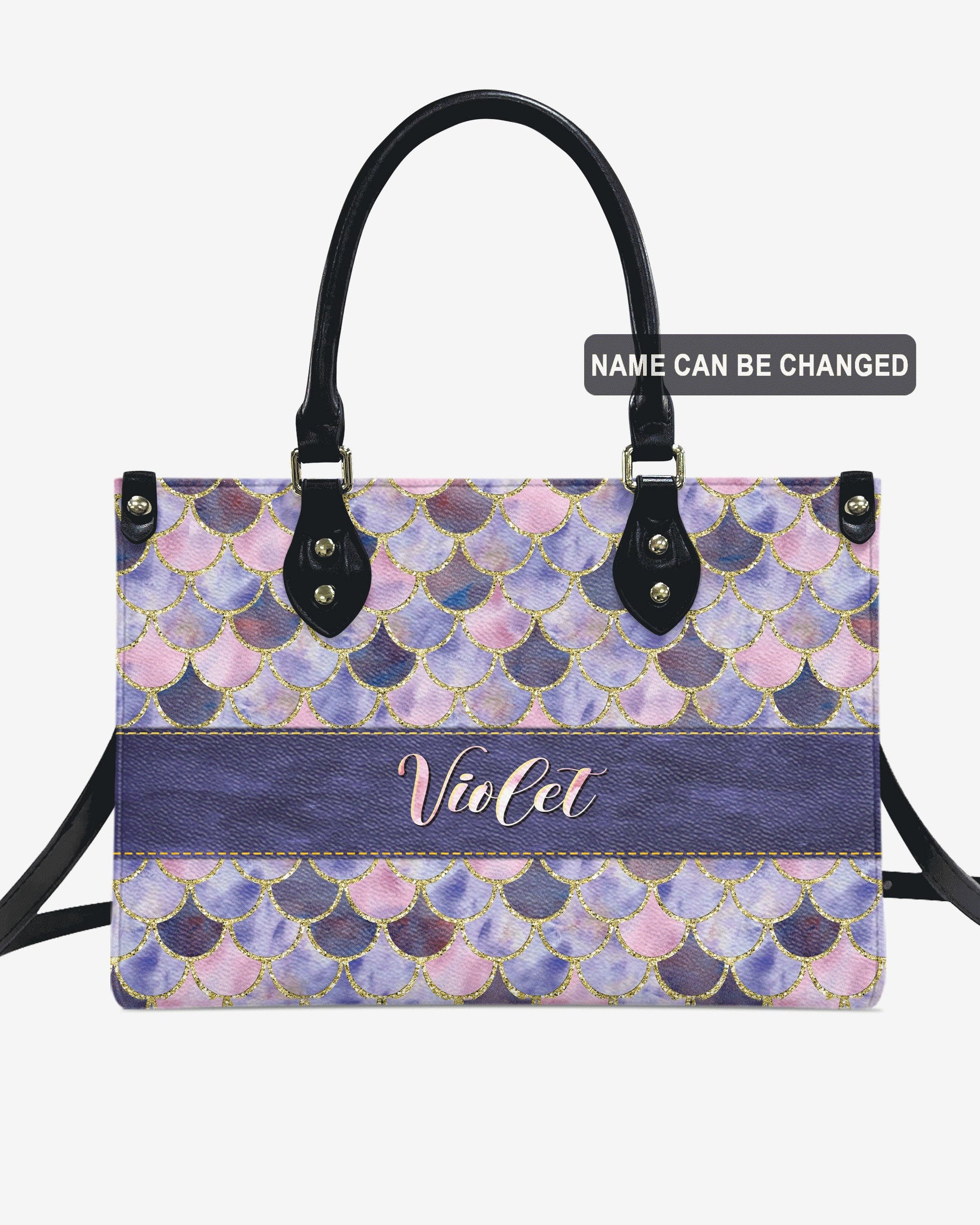 Bigcrowns SPARKLES MERMAID PATTERN LEATHER HANDBAG W2903241
