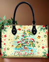 Merry Christmas Turtle Leather Handbag