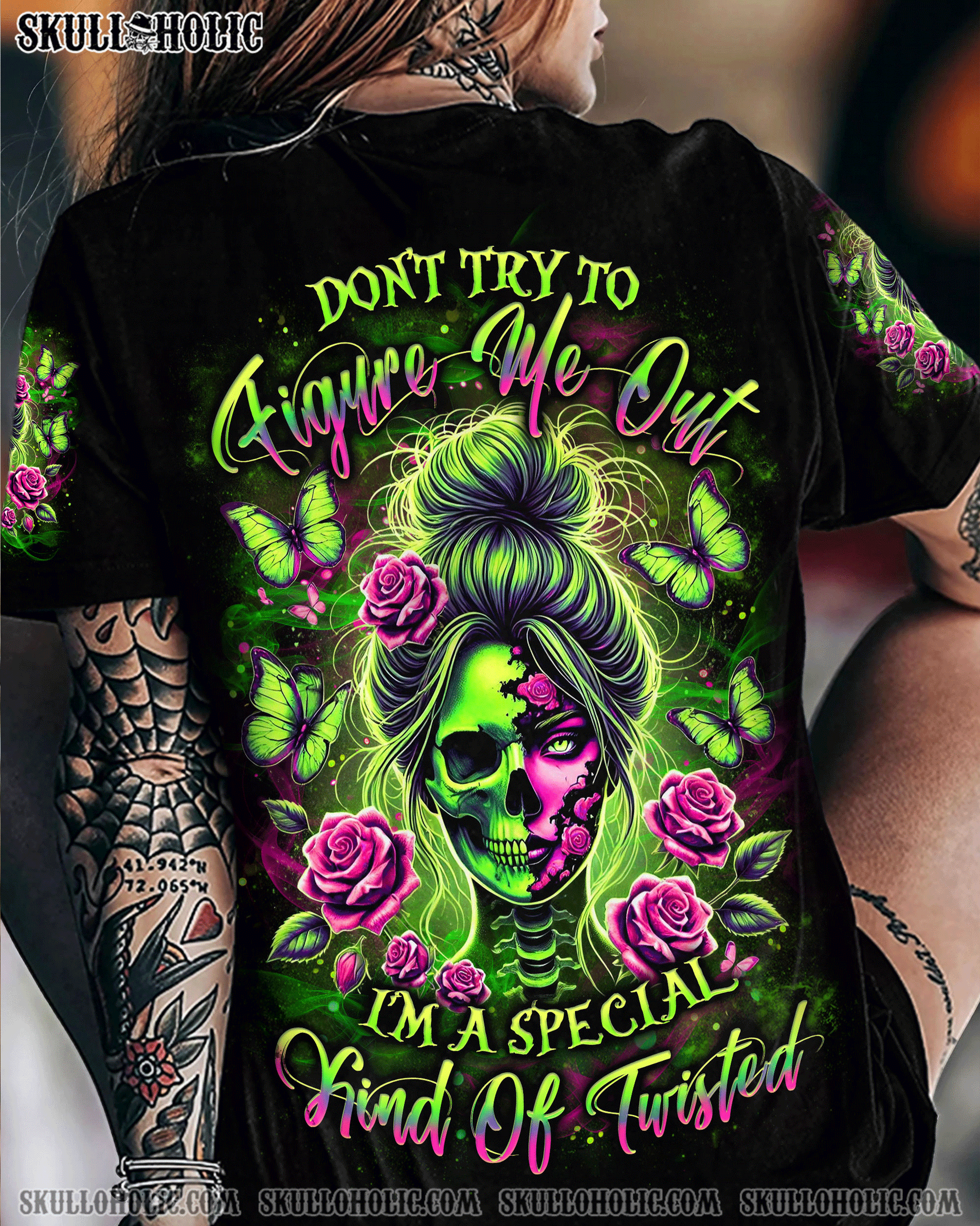 DON'T TRY TO FIGURE ME OUT SKULL ALL OVER PRINT - YHLT2003254