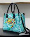 Stained Glass Turtle Leather Handbag