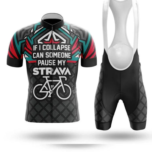 BigCrowns | Pause My Strava Cycling Short Sleeve Cycling Kit
