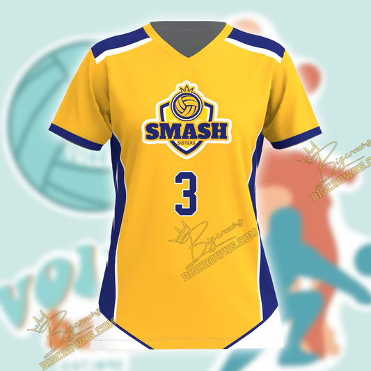 BigCrowns Smash Sisters Volleyball V-neck Shirt
