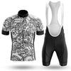 BigCrowns | Black White Gears Cycling Short Sleeve Cycling Kit