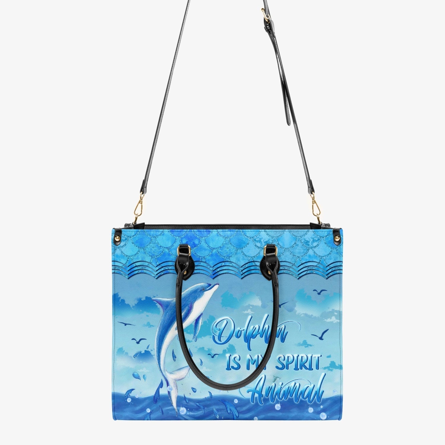 Bigcrowns DOLPHIN IS MY SPIRIT ANIMAL LEATHER HANDBAG N2803242