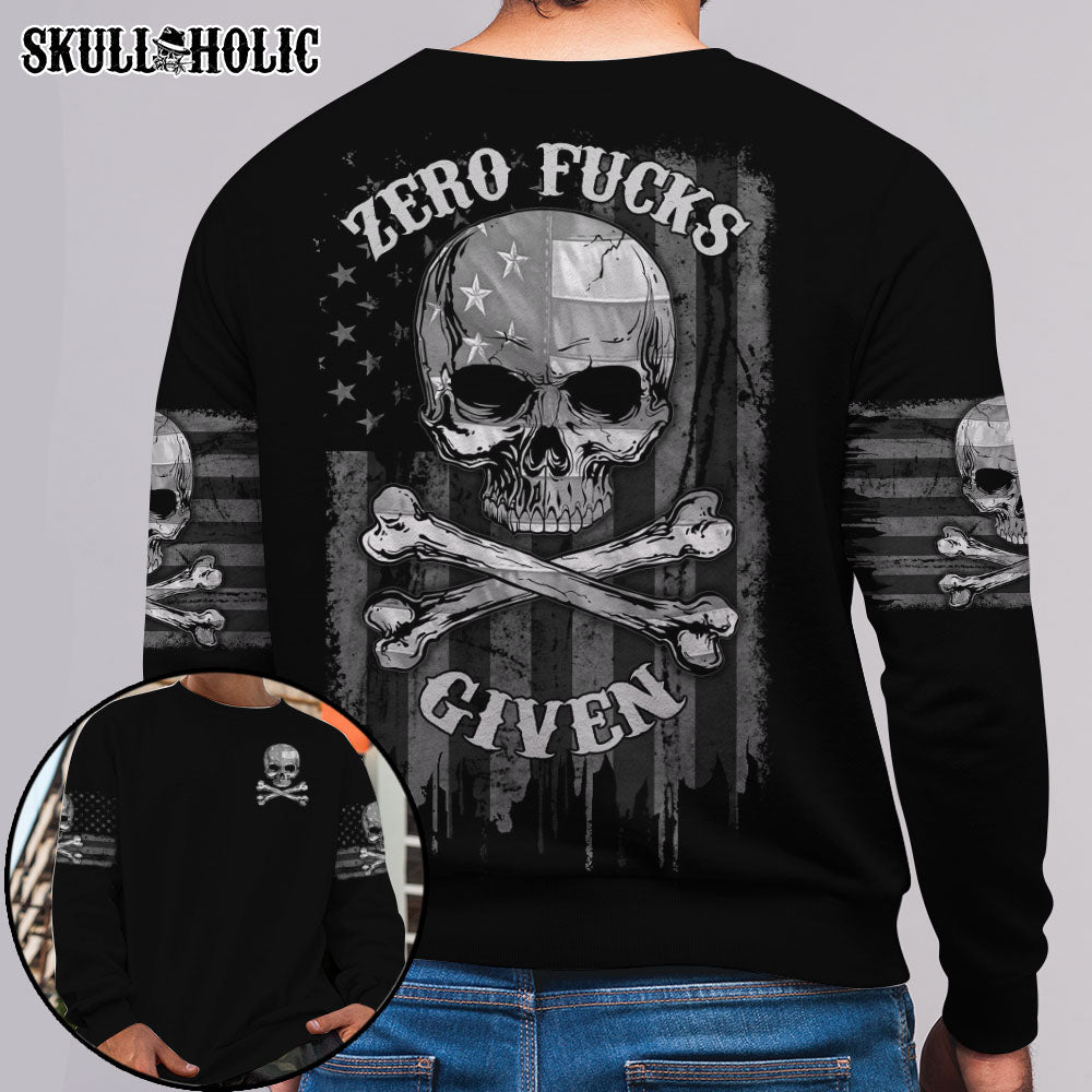 ZERO F GIVEN BONES SKULL B&W FLAG ALL OVER PRINT - TLNZ2010212