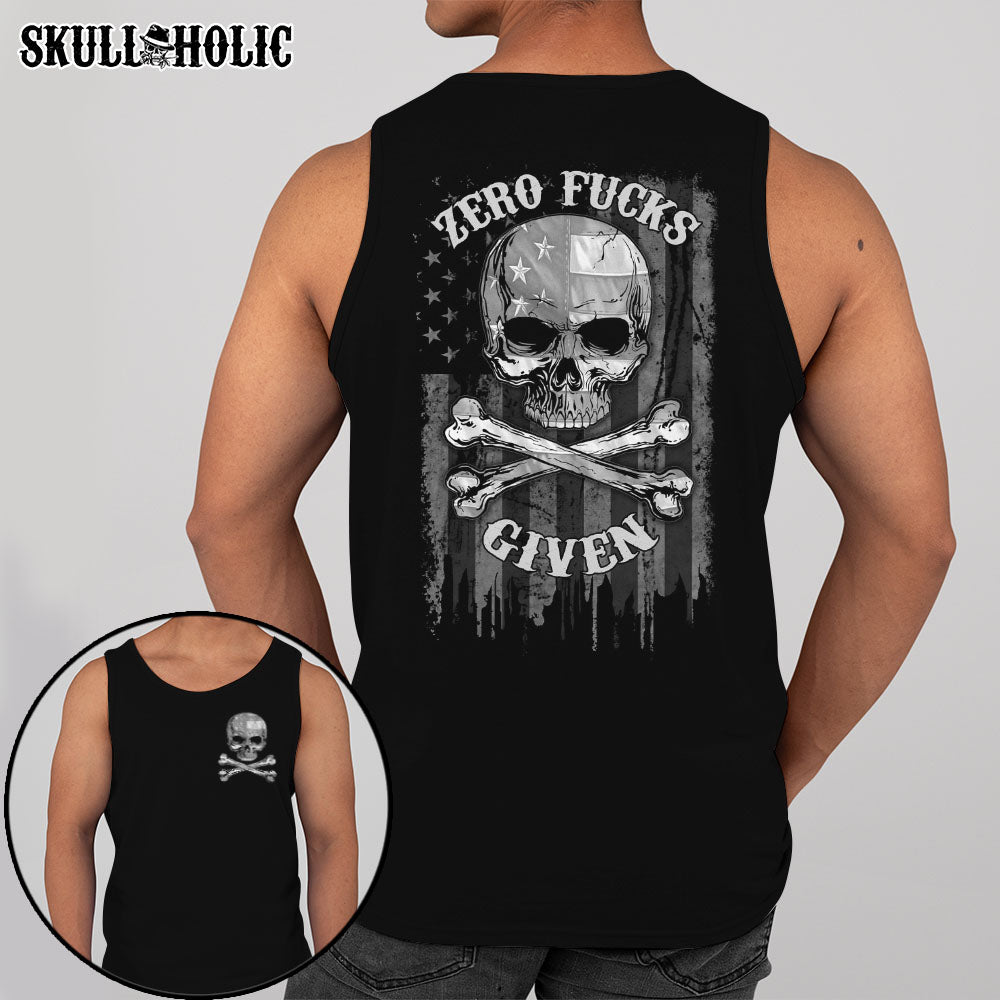 ZERO F GIVEN BONES SKULL B&W FLAG ALL OVER PRINT - TLNZ2010212