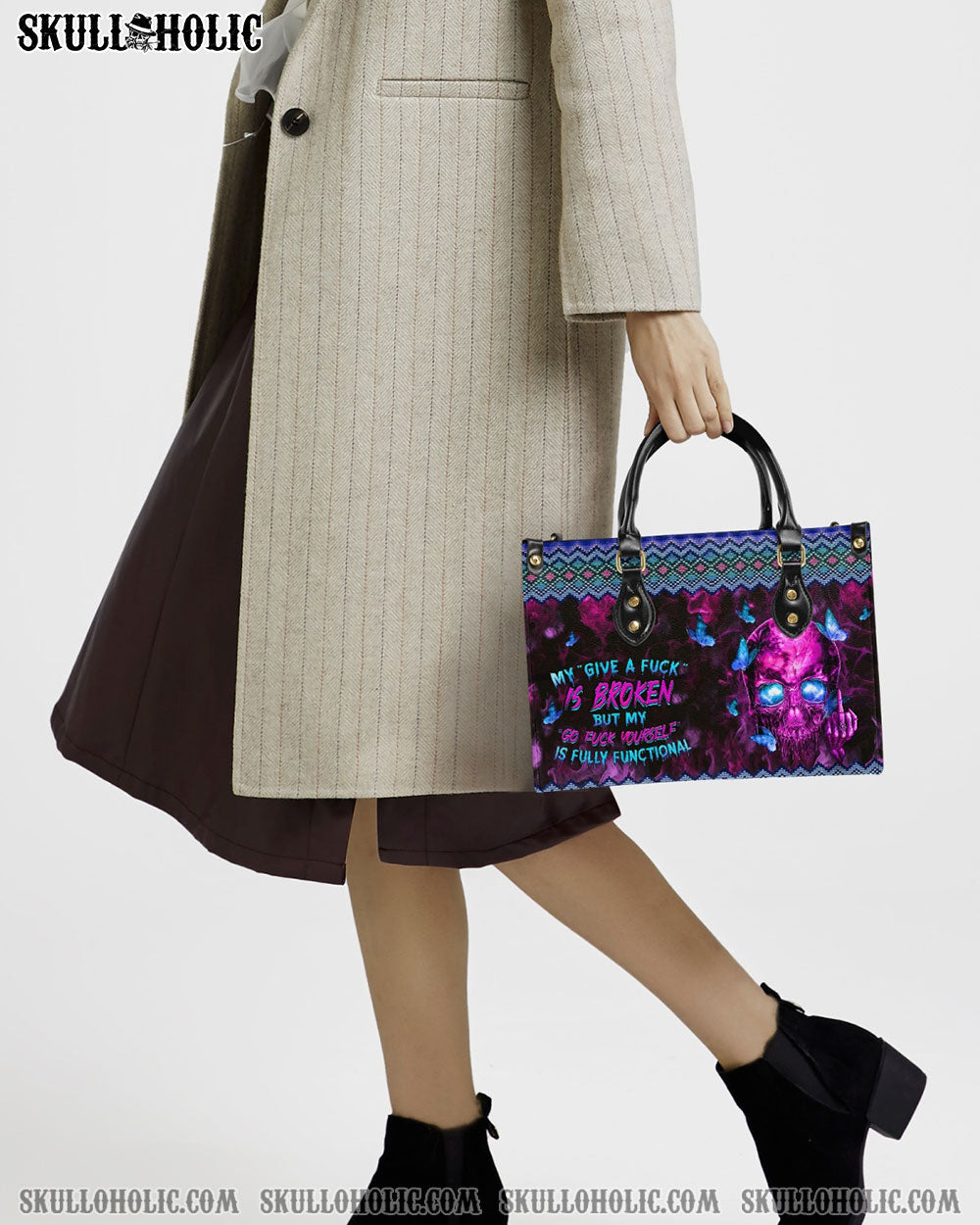 MY GIVE A F IS BROKEN LEATHER HANDBAG - YHHN2603243