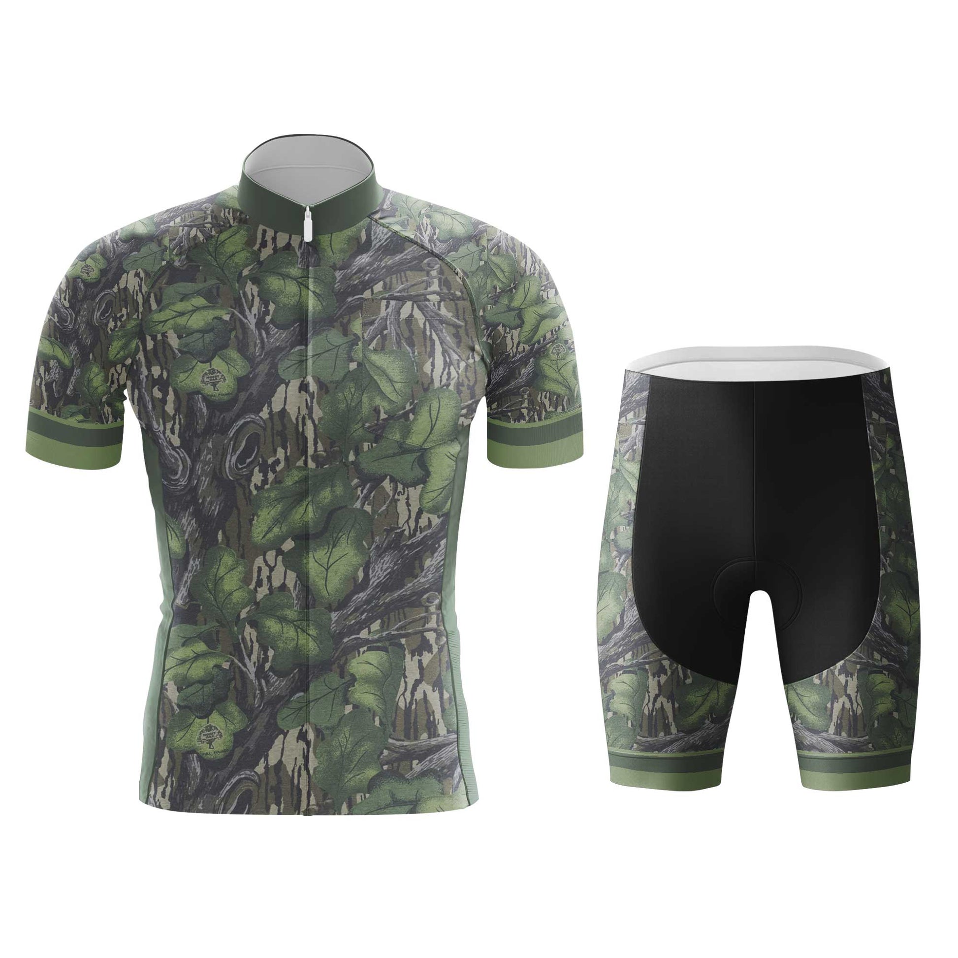 Camo Leaf Men's Cycling Jersey Set, Road Bike Cycling Kit for Men, Biking Outfit, Bicycle Suit, Team Racing Uniform