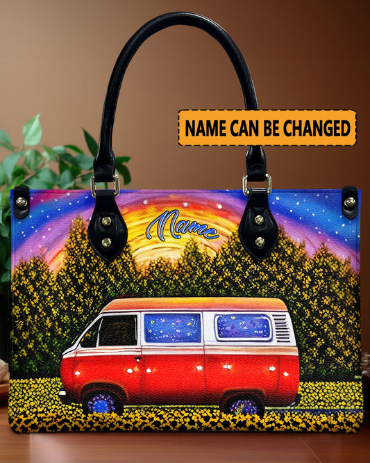 Colorful Camping Leather Handbag