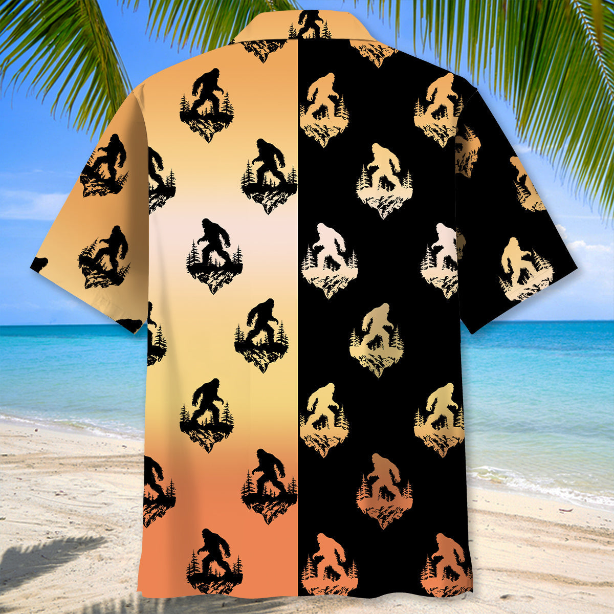 Halloween Bigfoot Silhouette Hawaiian Shirt