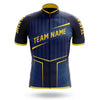 BigCrowns |  Navy Yellow Line Cycling Short Sleeve Custom Name Cycling Kit