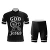 Built By God Powered By Jesus Men's Cycling Jersey Set, Road Bike Cycling Kit for Men, Biking Outfit, Bicycle Suit, Team Racing Uniform