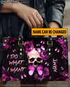 I DO WHAT I WANT SKULL ROSE LEATHER HANDBAG - YHLN3107244