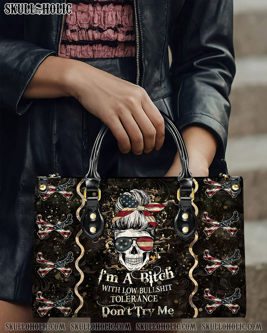 I'M A B DON'T TRY ME LEATHER HANDBAG - YHHN2803242