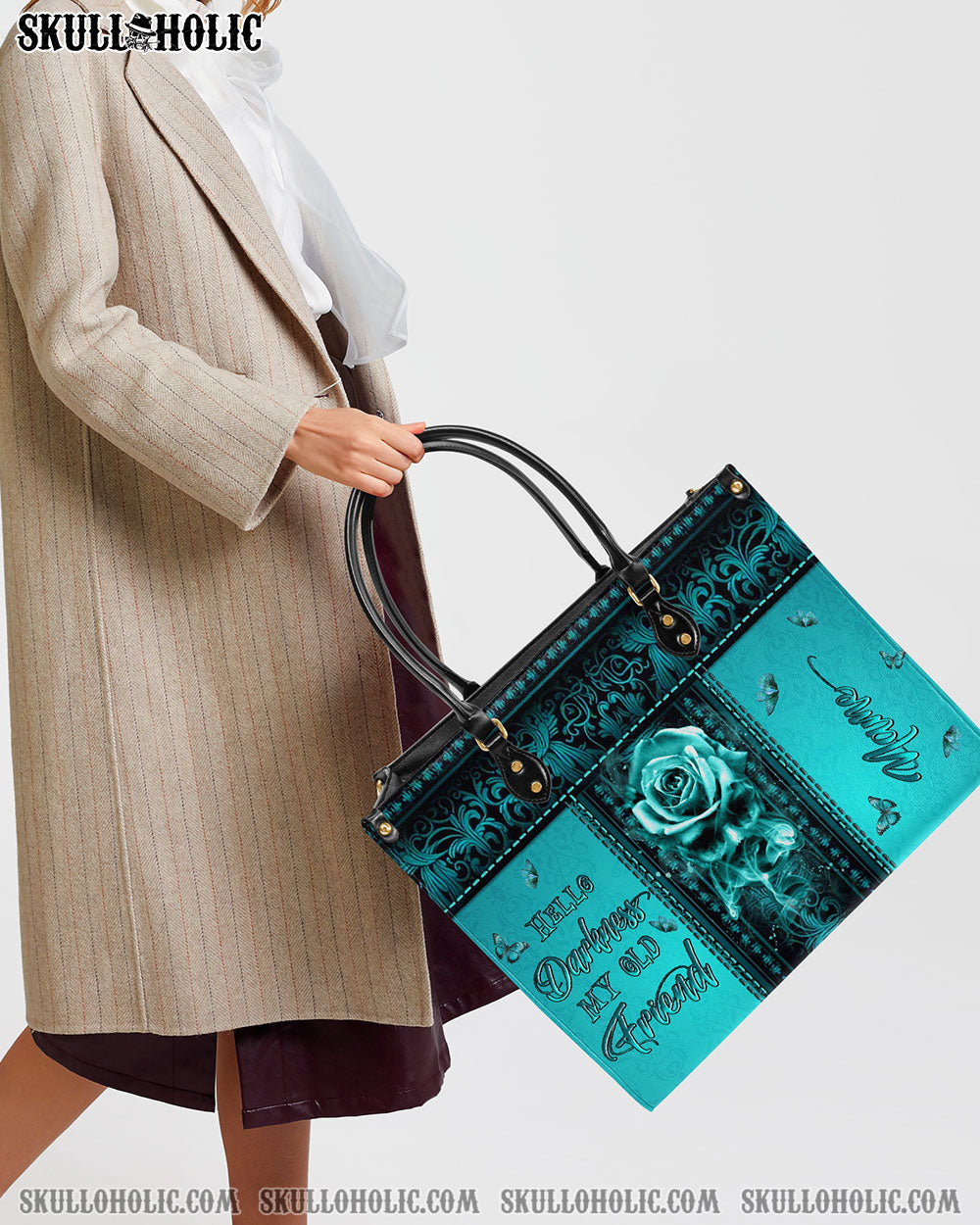 HELLO DARKNESS MY OLD FRIEND LEATHER HANDBAG - YHLN2603242