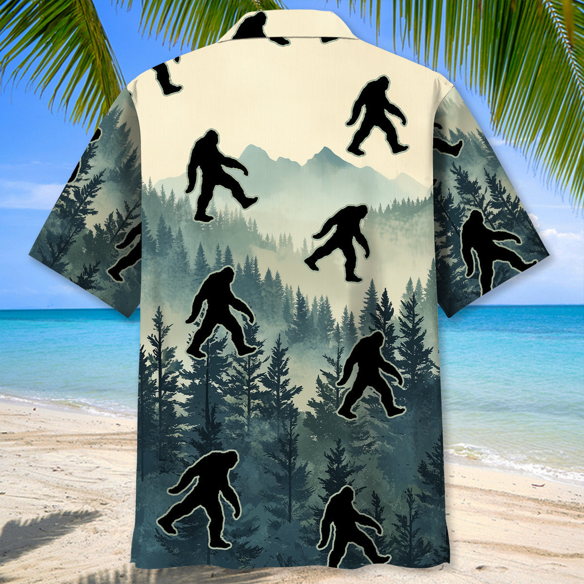 Funny Bigfoot Sasquatch In the Jungle Hawaiian Shirt