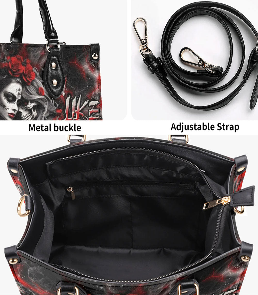 LOVE ME LIKE MY DEMONS DO LEATHER HANDBAG - YHDU0409244