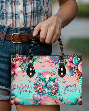 Dolphin Is My Spirit Animal Leather Handbag