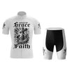 Saved By Grace Fueled By Faith Men's Cycling Jersey Set, Road Bike Cycling Kit for Men, Biking Outfit, Bicycle Suit, Team Racing Uniform