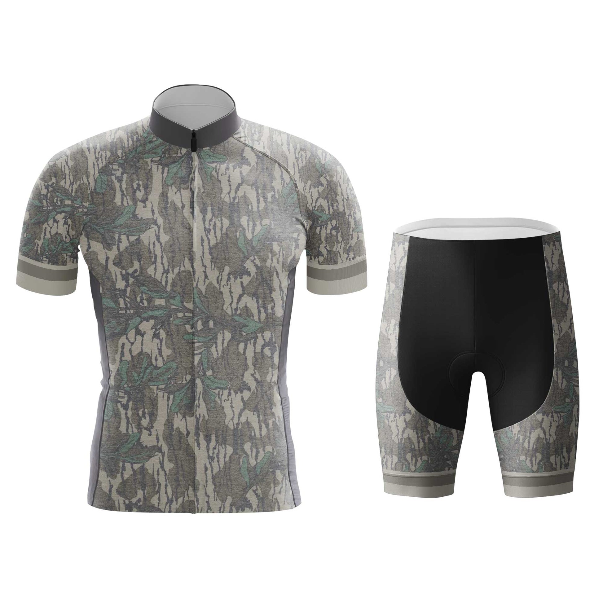 Camo Leaf Men's Cycling Jersey Set, Road Bike Cycling Kit for Men, Biking Outfit, Bicycle Suit, Team Racing Uniform