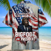 Bigfoot for President Election Vote USA Flag Hawaiian Shirt
