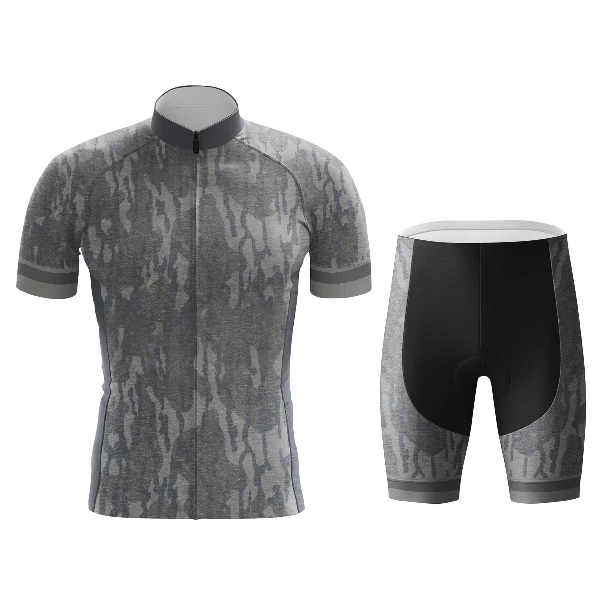Grey Camo Men's Cycling Jersey Set, Road Bike Cycling Kit for Men, Biking Outfit, Bicycle Suit, Team Racing Uniform