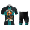 Powered By Jesus Men's Cycling Jersey Set, Road Bike Cycling Kit for Men, Biking Outfit, Bicycle Suit, Team Racing Uniform